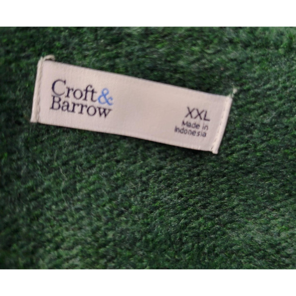 Croft & Barrow Sweater Women XXL Green Crewneck Pullover Chevron Knit Ribbed New - Picture 2 of 12